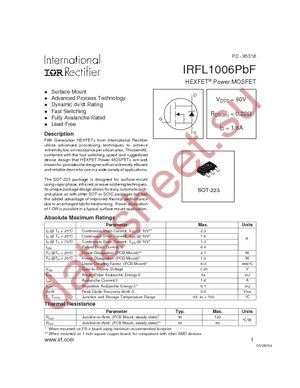 IRFL1006PBF datasheet  